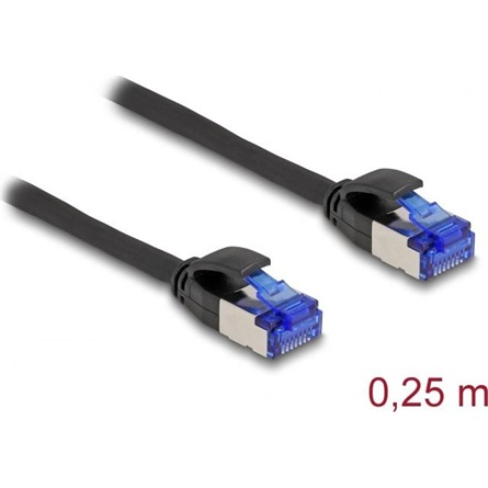 Delock RJ45 Netzwerkkabel Cat.6A S/FTP Slim 0,25 m schwarz