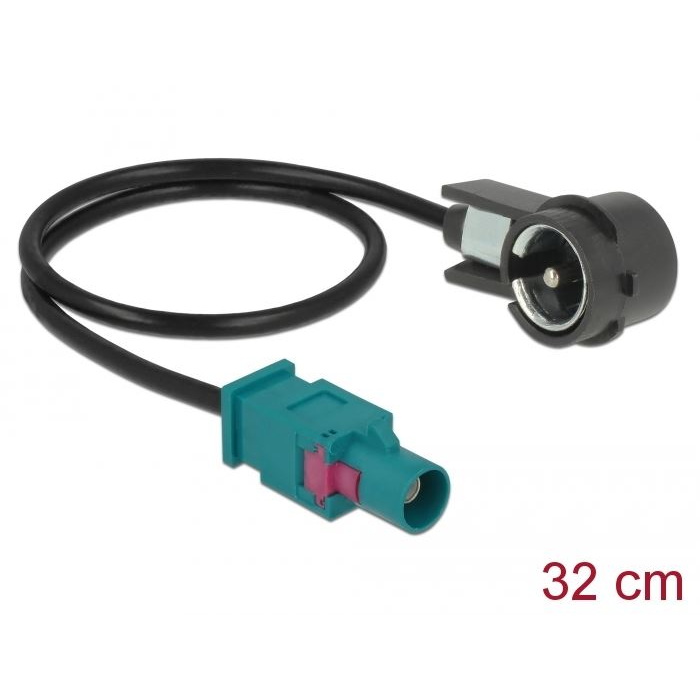 Delock FAKRA Z dugó > ISO dugó RG-174 30cm antenna kábel fekete (85722) (DE85722)