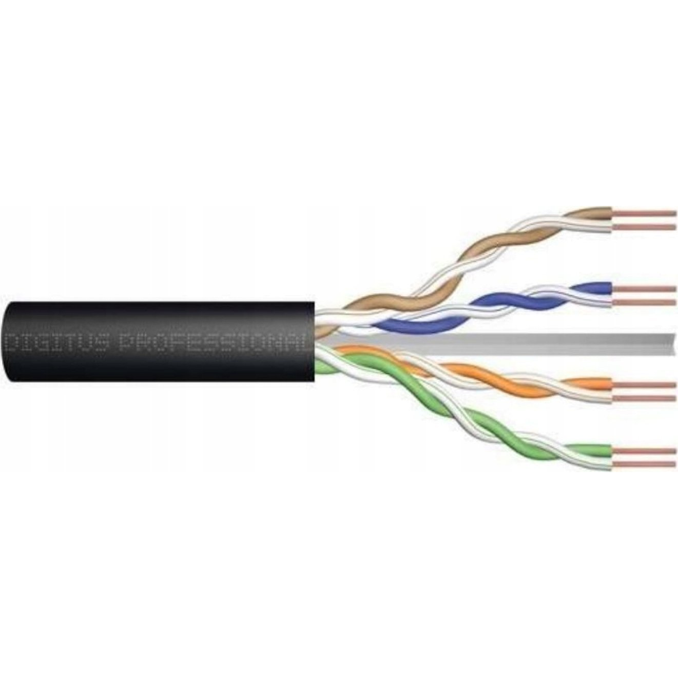 CAT 6 U-UTP outdoor installation cable, 250 MHz Fca (PVC), AWG 24/1, w/o cross, 50 m, sx, black (DK-1611-V-05-OD)