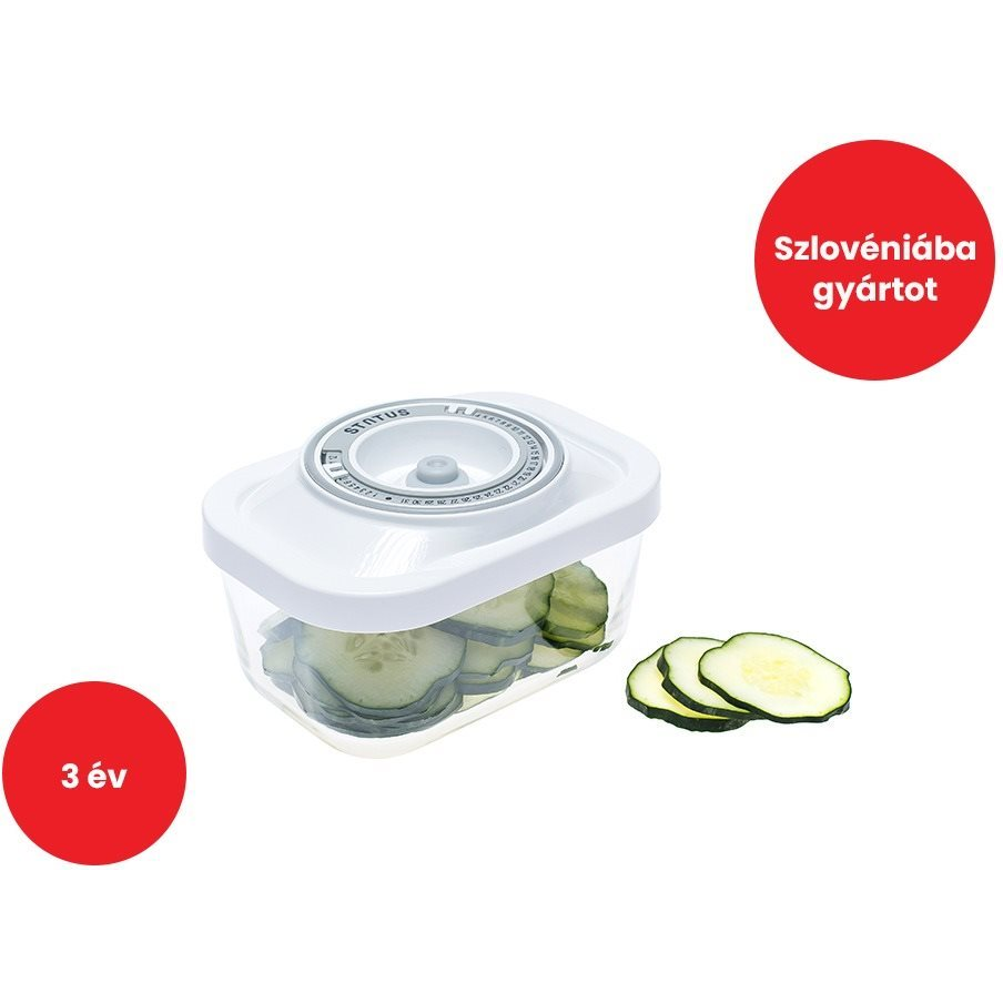 STATUS Vákuumos üvegedény, fehér, 0,5 l (STA 181050)