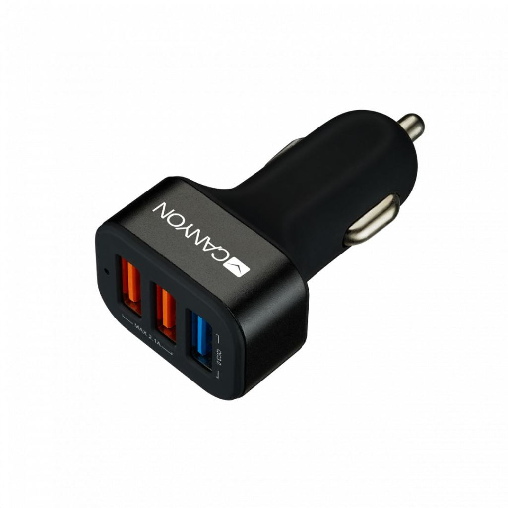 Canyon CNE-CCA07B autós töltő 3xUSB (CNE-CCA07B)