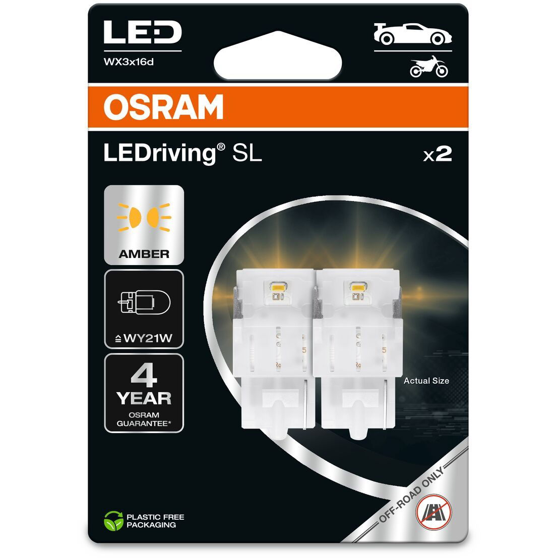 OSRAM LEDriving SL WY21W sárga 12V, 2 db a csomagban (7504DYP-2BL)