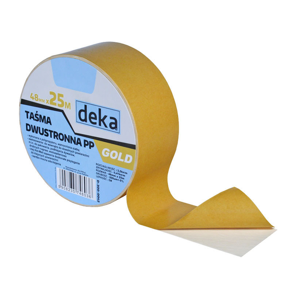  Deka Taśma dwustronna PP GOLD 48mm 25mb
