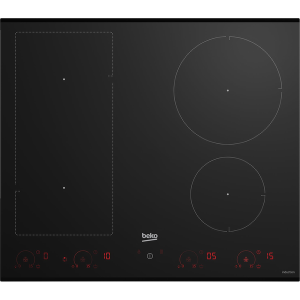 Beko HII64822UFT Čierna Vstavaný 60 cm Indukčná varná doska so zónami 4 zone(s)