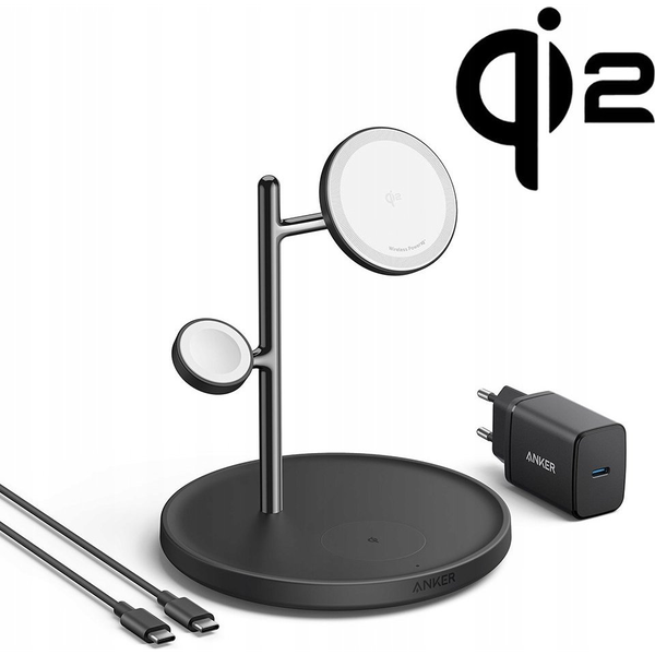 Anker MagGo Универсален Черен USB Безжично зареждане Бързо зареждане На закрито