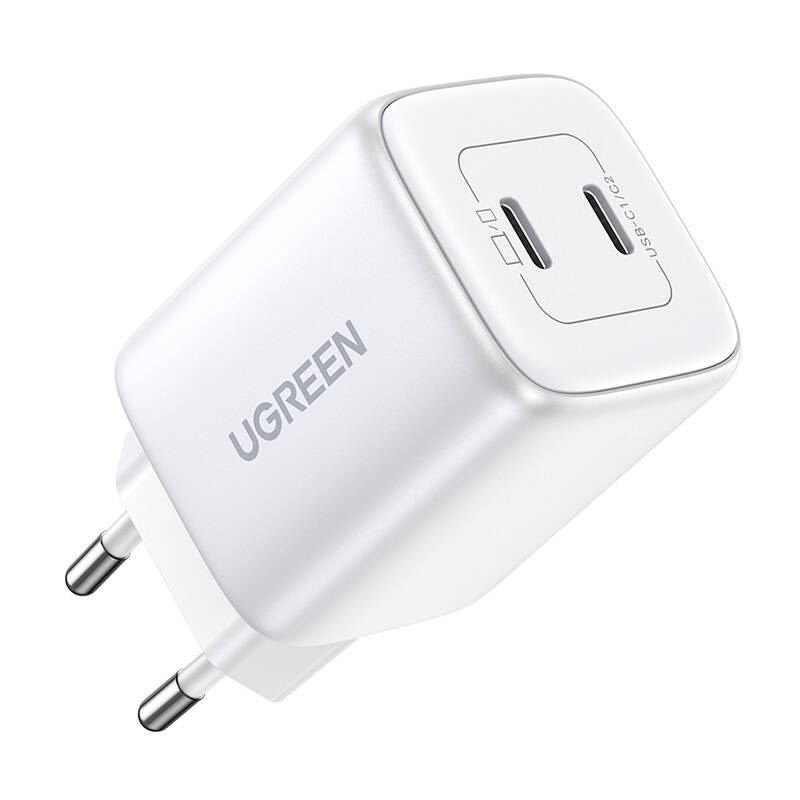 UGREEN 15327 Nexode 2xUSB-C PD3.0 QC4.0 GaN 45W töltő fehér (15327)