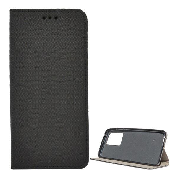 Tok álló, bőr hatású (FLIP, oldalra nyíló, asztali tartó funkció, rombusz minta) FEKETE [Samsung Galaxy S20 Ultra 5G (SM-G988B)]