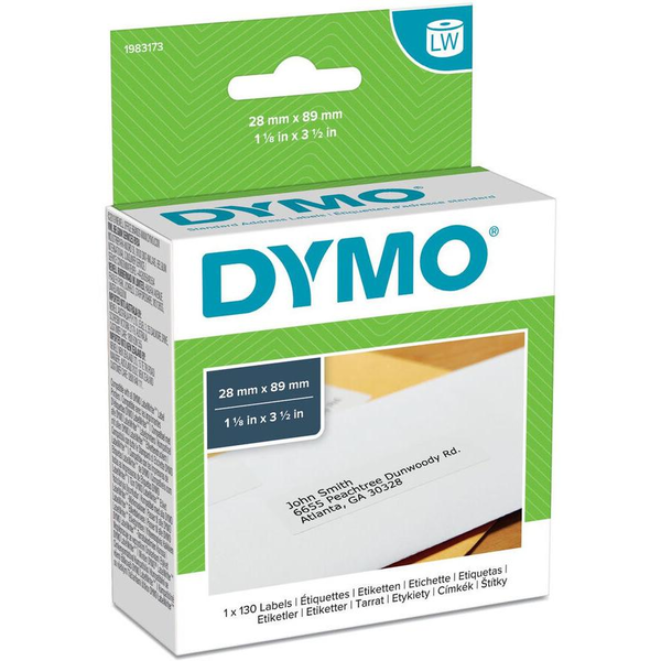 Термични етикети, DYMO DY99010 LabelWriter, адреси, постоянни, 28mmx89mm, бяла хартия, 1 ролка/кутия, 260 етикета/ролка, 99010 S0722370 1983173