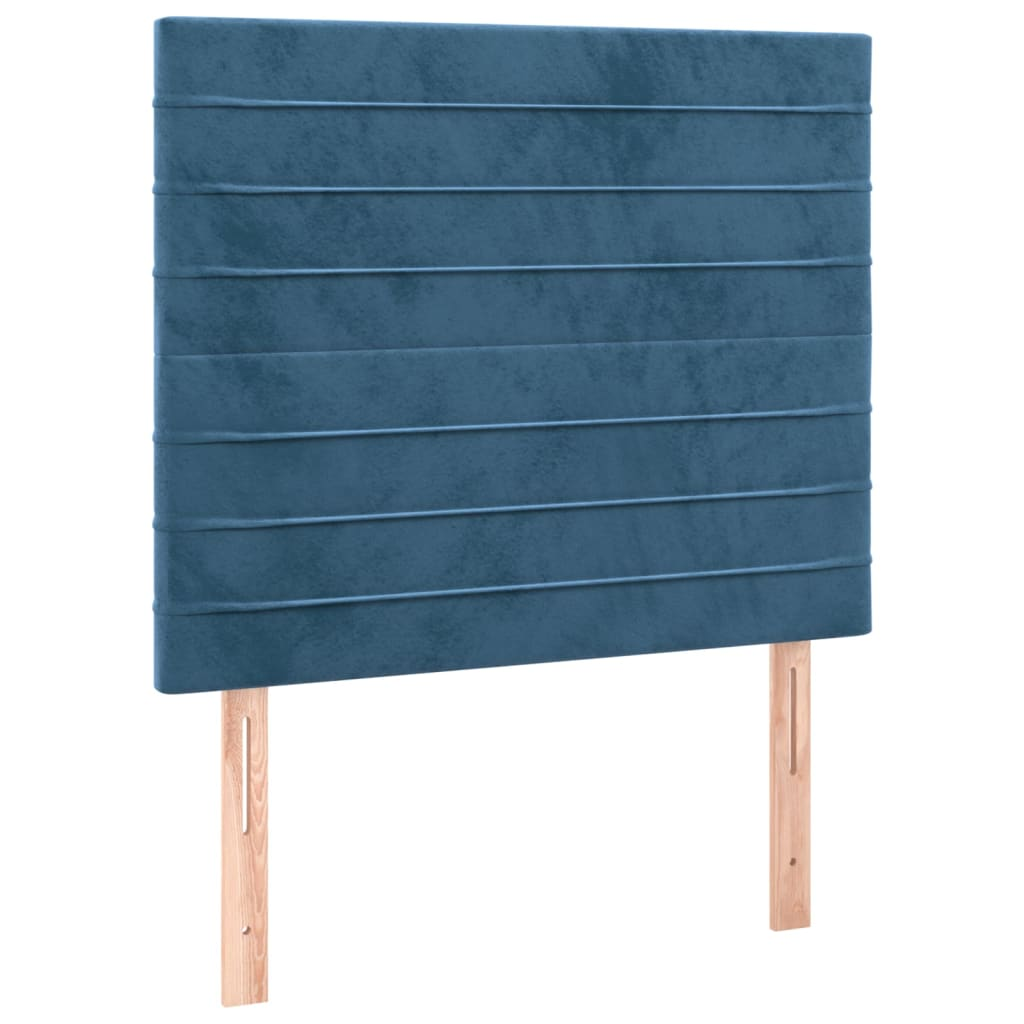 2 db sötétkék bársony fejtámla 90x5x78/88 cm (3116512)
