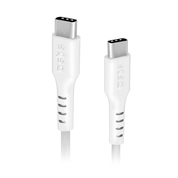 SBS TECABLETCC20W USB-C apa - USB-C apa 2.0 Adat és töltőkábel - Fehér (1.5m)