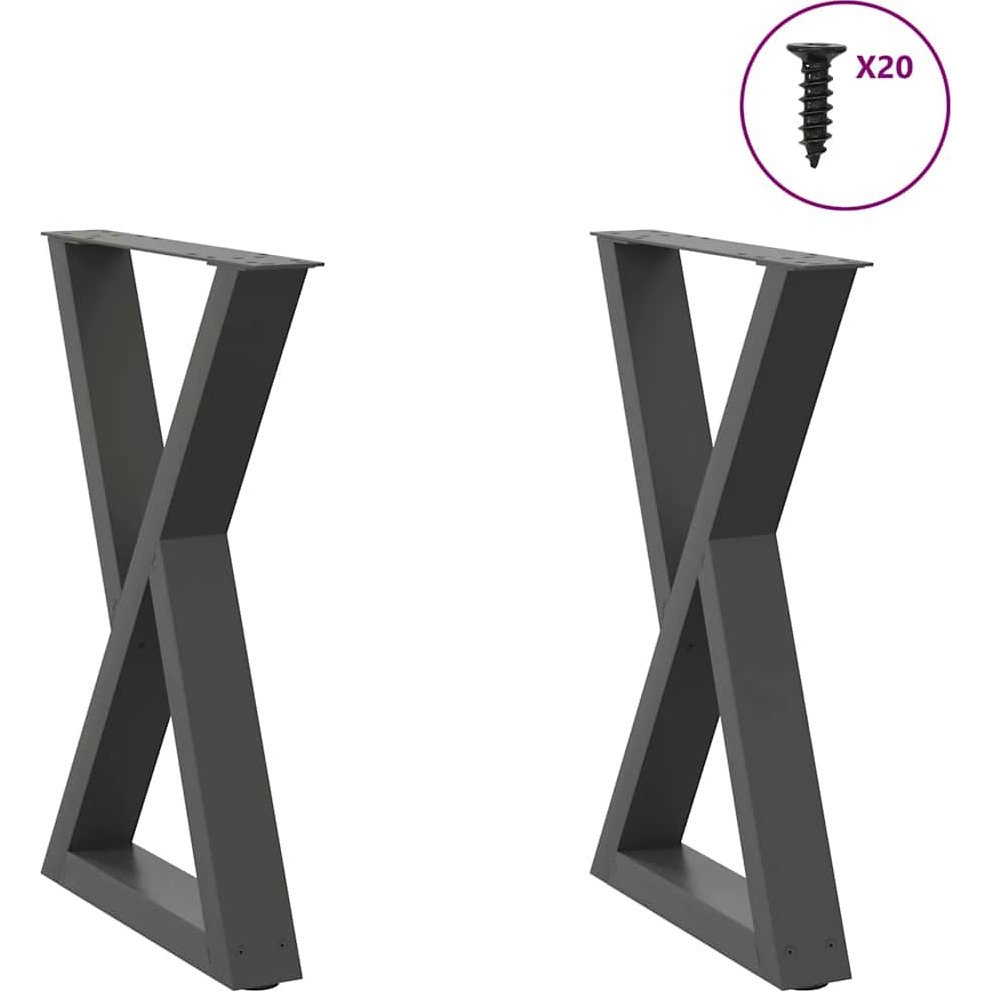 étkezőasztal lábak 2 db Antracit 50x(72-73,3) cm acél (4012718)