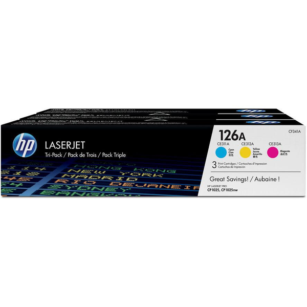 HP 126A 3-pack Cyan/Magenta/Yellow Original LaserJet Toner Cartridges tonerová náplň 3 kusů Originální