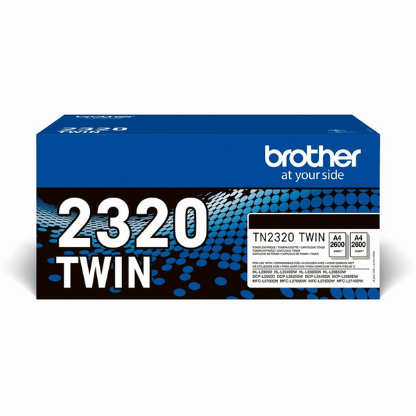 Brother TN-2320TWIN tonerpatron 1 stk Original Sort