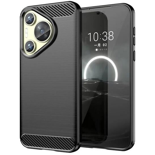Gigapack Huawei Pura 70 szálcsiszolt, karbon mintás tok fekete (GP-158643) (GP-158643)
