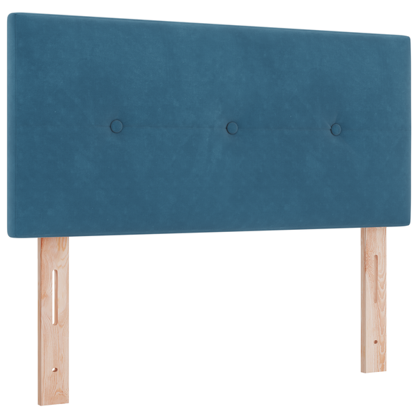 Boxspring Ágy Matracal Sötét Kék 90x190 cm Bársony