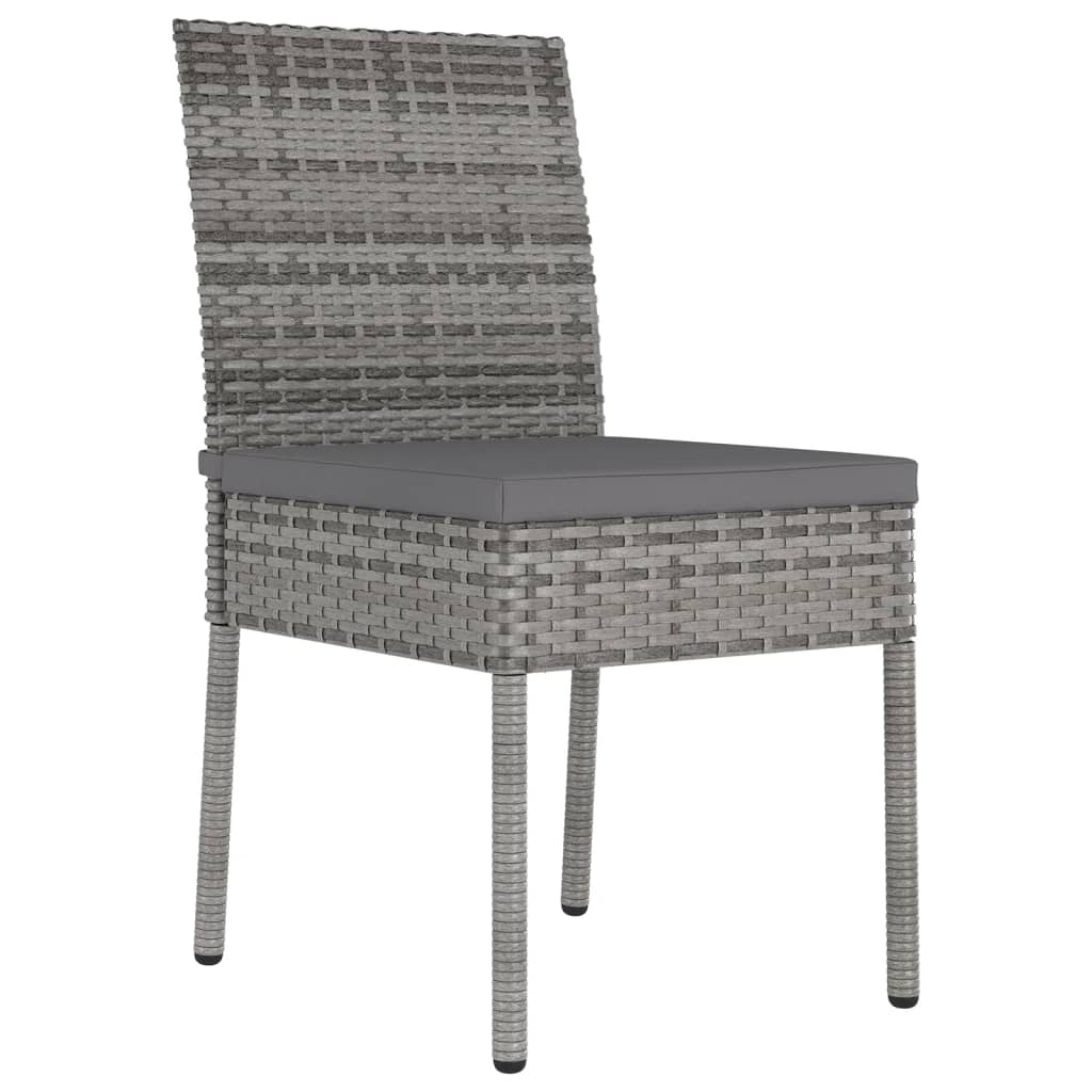 4 db szürke kerti polyrattan étkezőszék (317169)