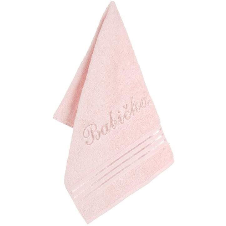 BELLATEX s. r. o. Terry towel 50×100 Linie L/719 pink with embroidery Grandma (7898)