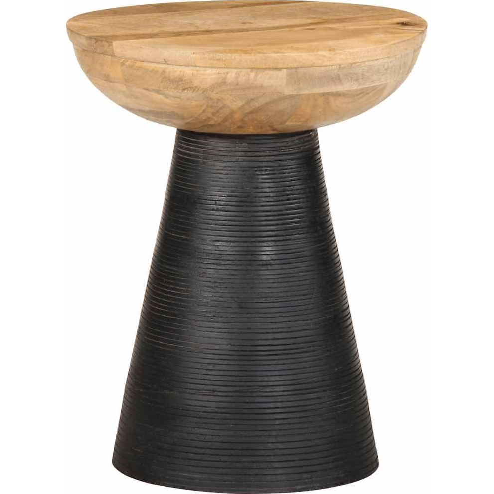 kisasztal fekete Ø37x45 cm tömör mangófa (4017537)