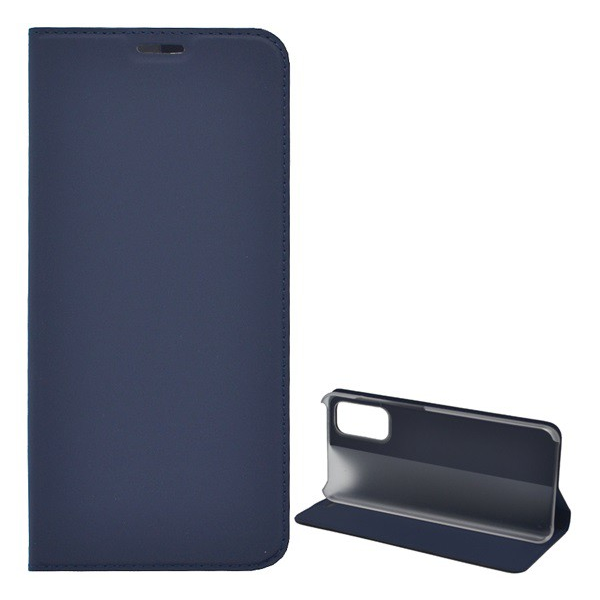 Tok álló, bőr hatású (FLIP, oldalra nyíló, asztali tartó funkció) SÖTÉTKÉK [Samsung Galaxy S20 5G (SM-G981U)] (5996457938957)