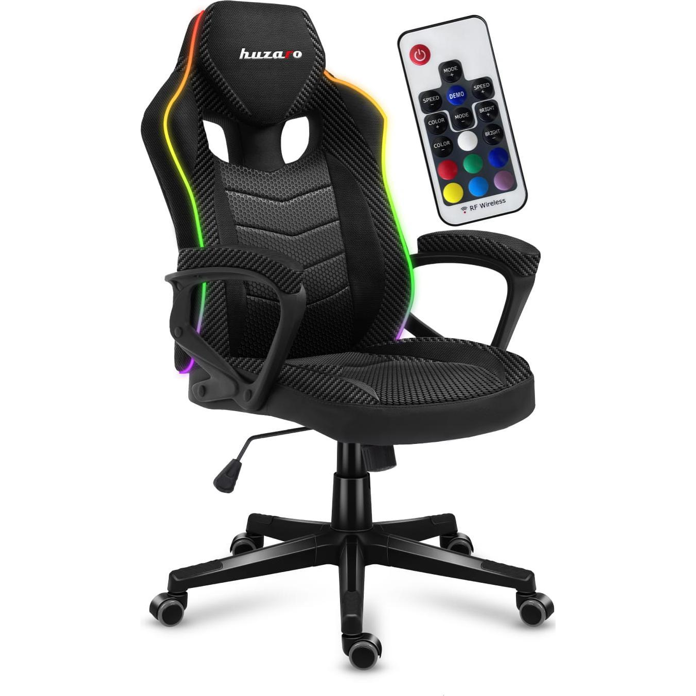 Huzaro Force 2.5 RGB Carbon Mesh gamer szék, fekete (080A-30366)