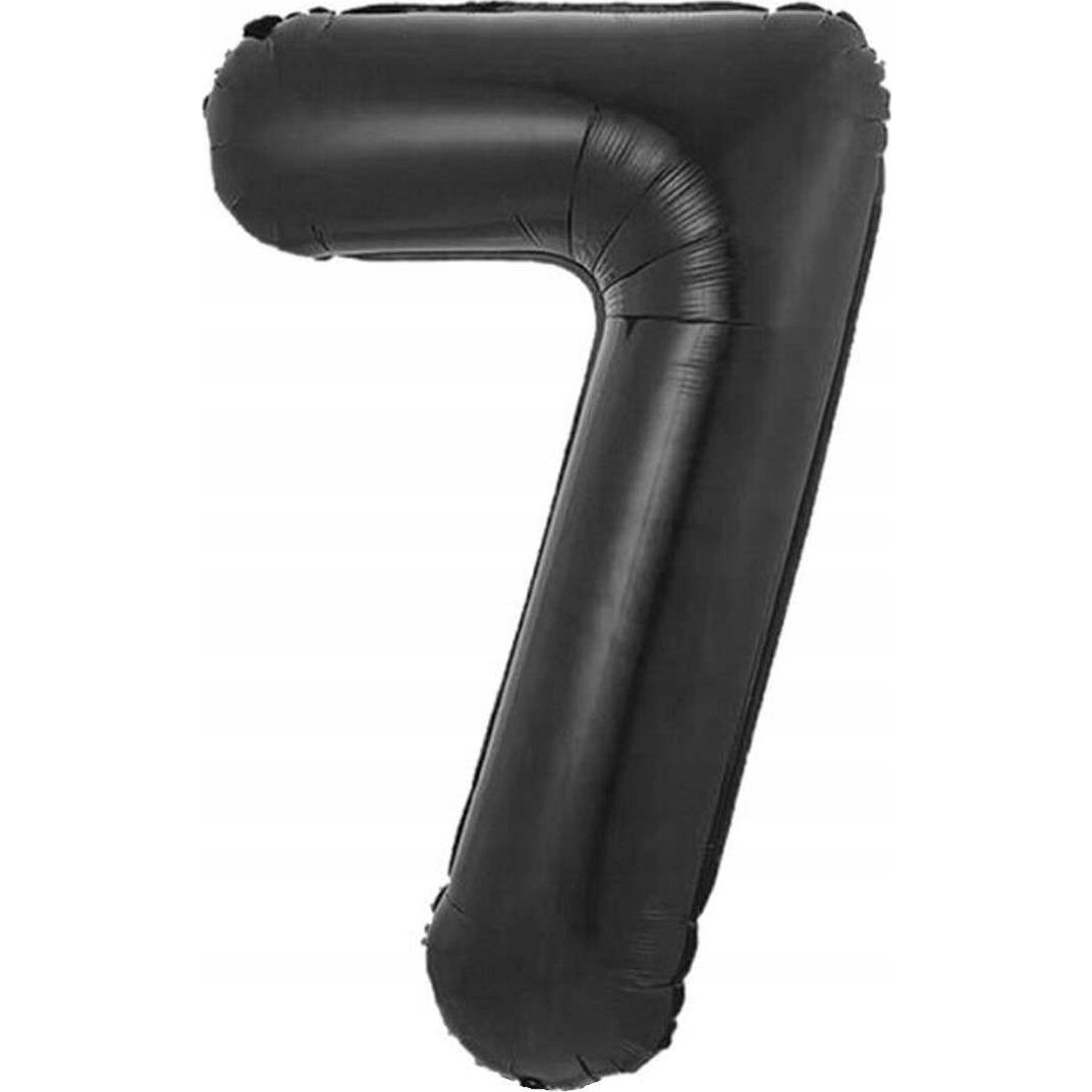 B&C Matt Szám Fólia Lufi - 85 cm, 7-es, Fekete (CH-B8C7)