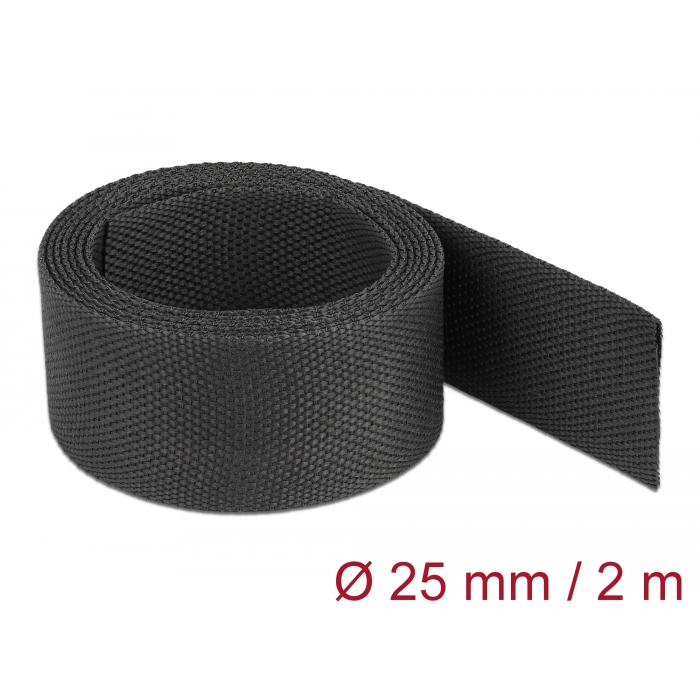 Delock 20795 Hőre zsugorodó kábelrendező cső 2m x 25mm - Fekete (20795)