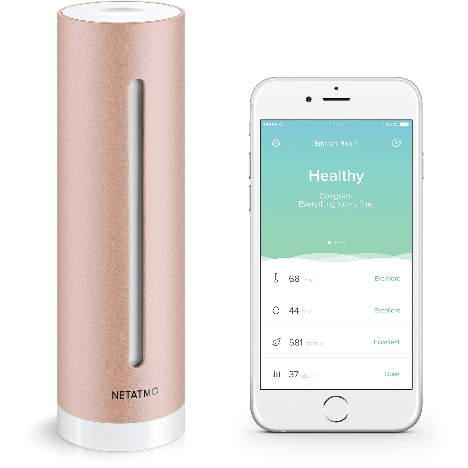 Netatmo NHC-EC Levegőminőség Érzékelő - Rózsaszín (NHC-EC)