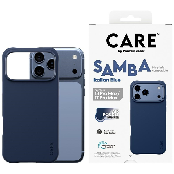 PanzerGlass CARE™ by ® Samba Case Italian Blue w. MagSafe iPhone 18 Pro Max | 17 Pro Max custodia per cellulare Cover Blu