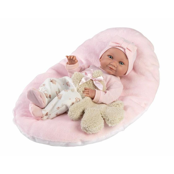 Llorens 73808 New Born Girl - valósághű babababa teljesen vinil testtel - 40 cm