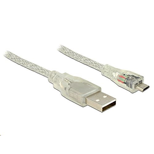DELOCK USB Kabel A -> Micro-B St/St 2.00m transparent