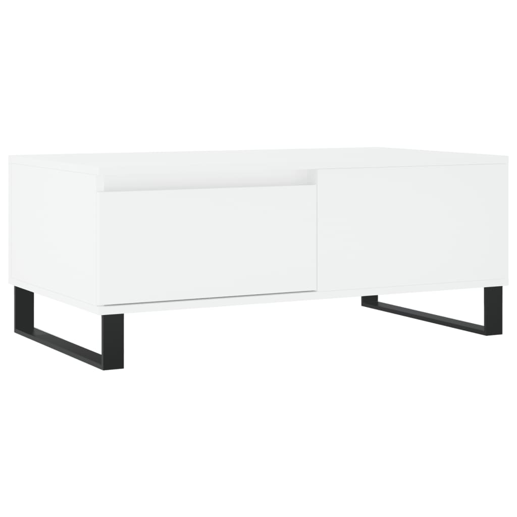 fehér szerelt fa dohányzóasztal 90 x 50 x 36,5 cm (830812)