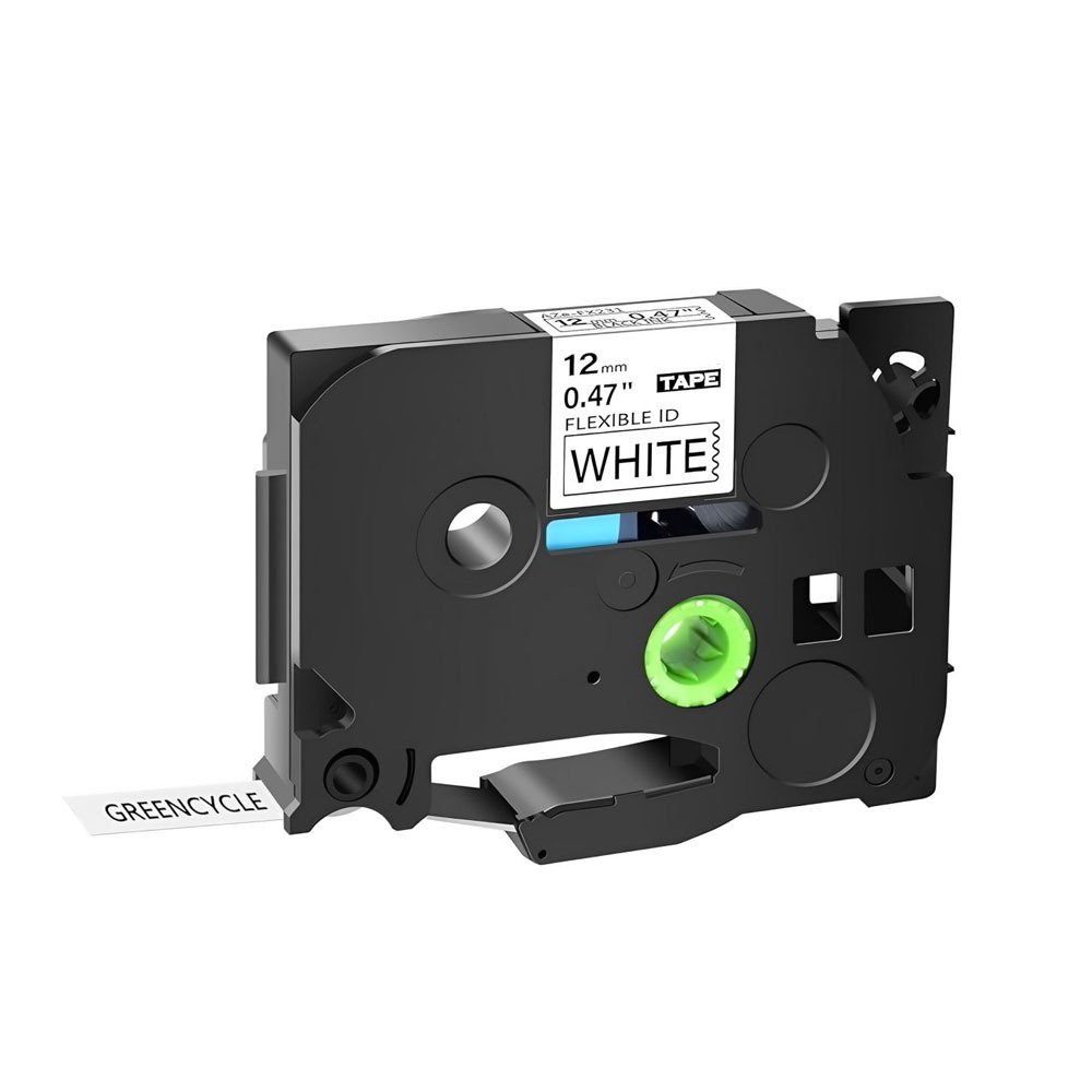 White Box (Brother TZe231) szalag 12mm - Fehér alapon fekete (BROTHERTZ231FU)