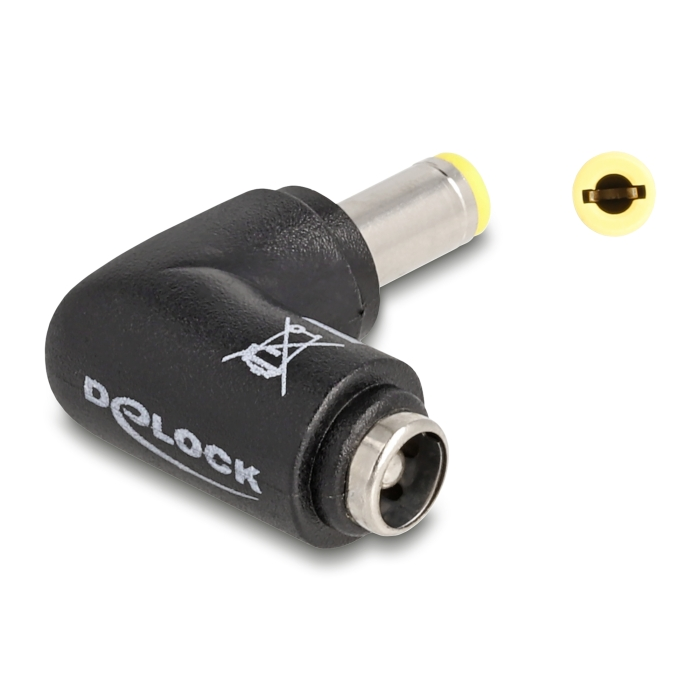 Delock DC adapter 5,5 x 2,5 mm apa 5,5 x 2,5 anya 90 -ban hajlított (80795) (80795)