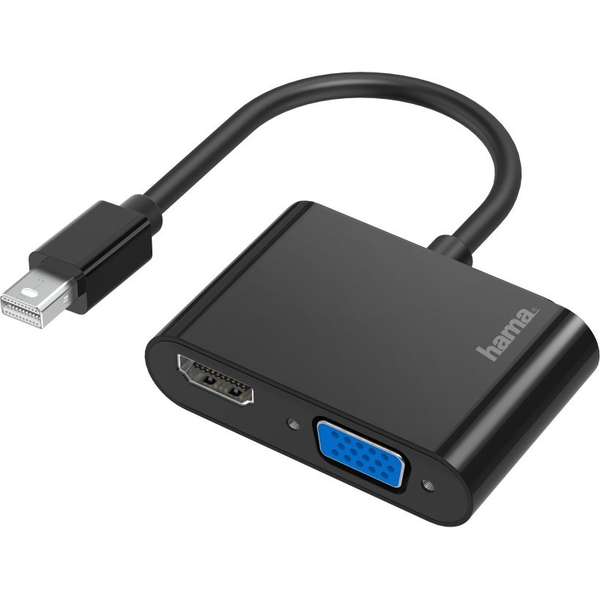 Hama 00200330 videokabel adapter Mini DisplayPort HDMI + VGA (D-Sub) Sort