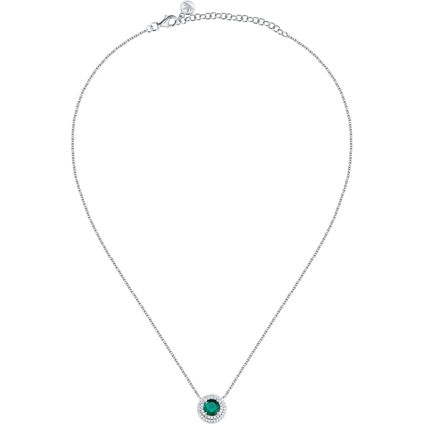 Morellato Collar Mujer Tesori Neckl 925 Rh Cz Green+white 40+5 De Plata De Ley 925 Reciclada Plateado, Verde
