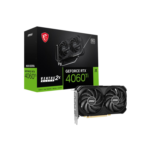 MSI GeForce RTX 4060 Ti 8GB VENTUS 2X BLACK 8G OC videokártya