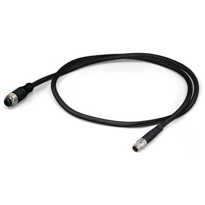 WAGO 756-5501/030-010 Érzékelő-/működtető összekötő, konfekcionált M12 Dugó, egyenes, Alj, egyenes 1.00 m Pólusszám: 3 10 db (756-5501/030-010)