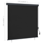 Jaluzea tip rulou de exterior, antracit, 170 x 250 cm