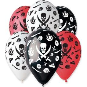 Pirates, Kalóz Lufi - 5 db, 30 cm (GODA0372)