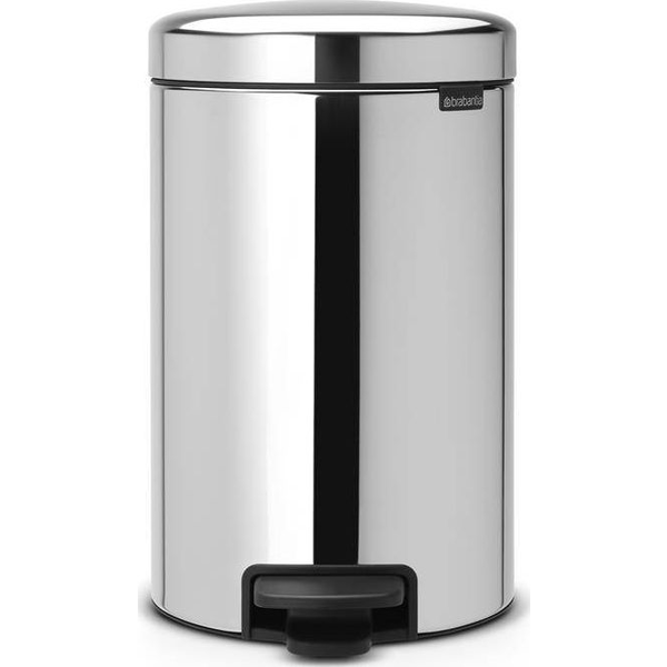 Brabantia NewIcon pedálos hulladékgyűjtő szagmentesen záródó Soft-Close fedél, műanyag tartály, 12L - X méret, r.m. acél, fényes - 113581