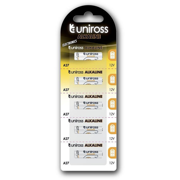 Pila Lr27, A27, 27a Alcalina 12v (blister 5 Unidades) A27/uniross