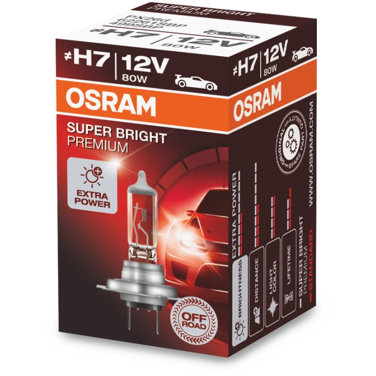 OSRAM Super Bright Premium, 12V, 80W, PX26d (62261SBP)