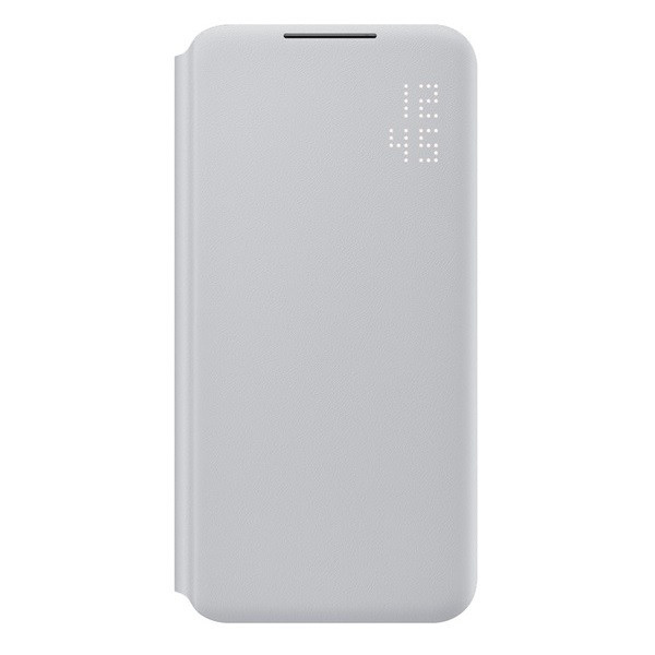 Samsung Galaxy S22 Plus 5G SM-S906, Oldalra nyíló tok, LED kijelzővel, világosszürke, gyári (8806092994133)