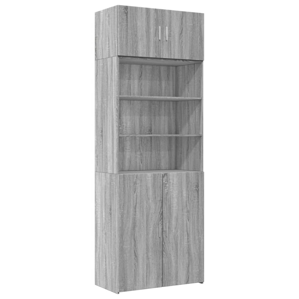 szürke sonoma színű szerelt fa tárolószekrény 80x42,5x225 cm (3281348)