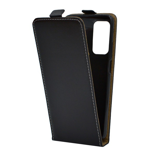 Tok álló, bőr hatású (FLIP, lefelé nyíló, szilikon tartó) FEKETE [Xiaomi Mi 10T Pro 5G] (5996591013817)