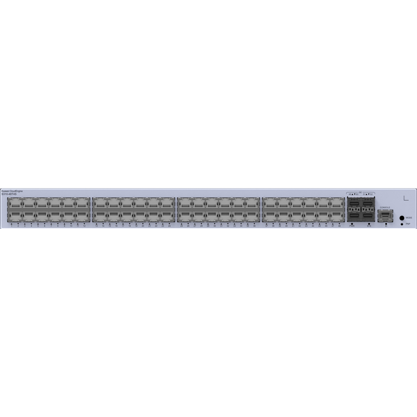 HUAWEI eKit S310 Series S310-48T4S Vezérelt L2+ Gigabit Ethernet (10/100/1000) 1U Szürke (98012203)