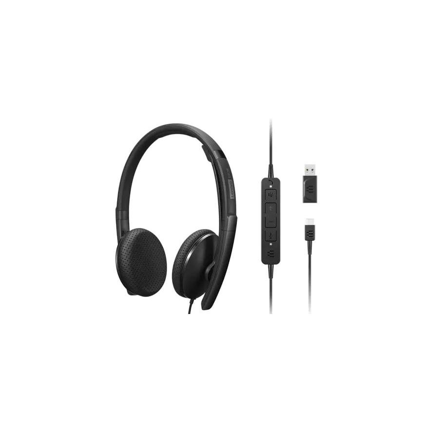Lenovo 4XD1M45626 slúchadlo / náhlavná súprava Slúchadlá s mikrofónom Kábel Pres hlavu USB Typ-C Čierna (4XD1M45626)