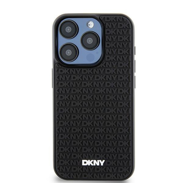 DKNY iPhone 13 / 14 / 15 keménykeretes 3D gumi Telefon tok - Fekete (DKHCP15S3DRPWK)