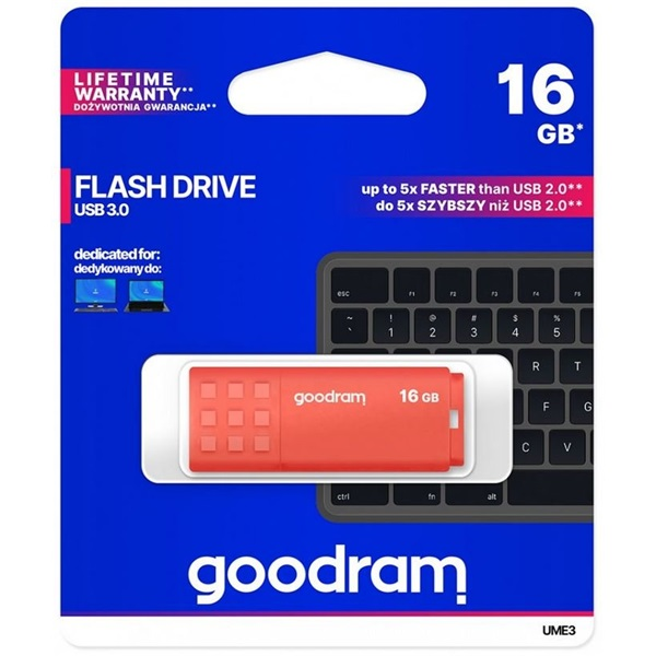 Goodram UME3 USB-nøgle 16 GB USB Type-A 3.2 Gen 1 (3.1 Gen 1) Orange