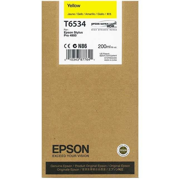 Epson T6534 Yellow Ink Cartridge (200ml) cartucho de tinta 1 pieza(s) Original